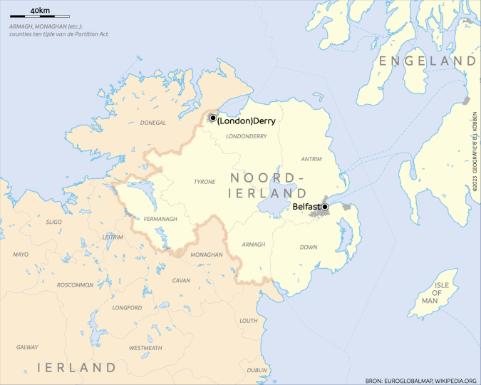 Grens tussen Ierland en Noord-Ierland | Geografie.nl